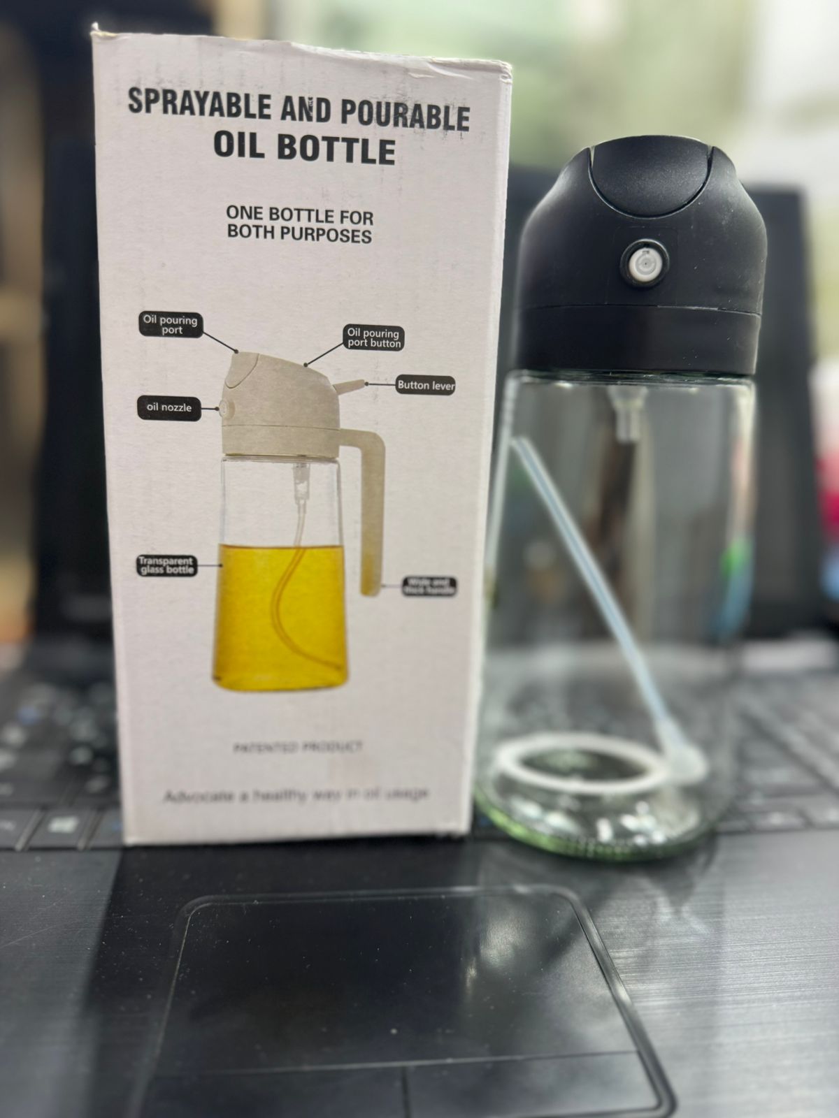 2-in-1 Oil Spray Bottle | Adjustable Mist & Dispenser