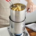 🍟 Stainless Steel 1200ml Deep Frying Pot with Strainer – Heavy-Duty Kitchen Fryer
