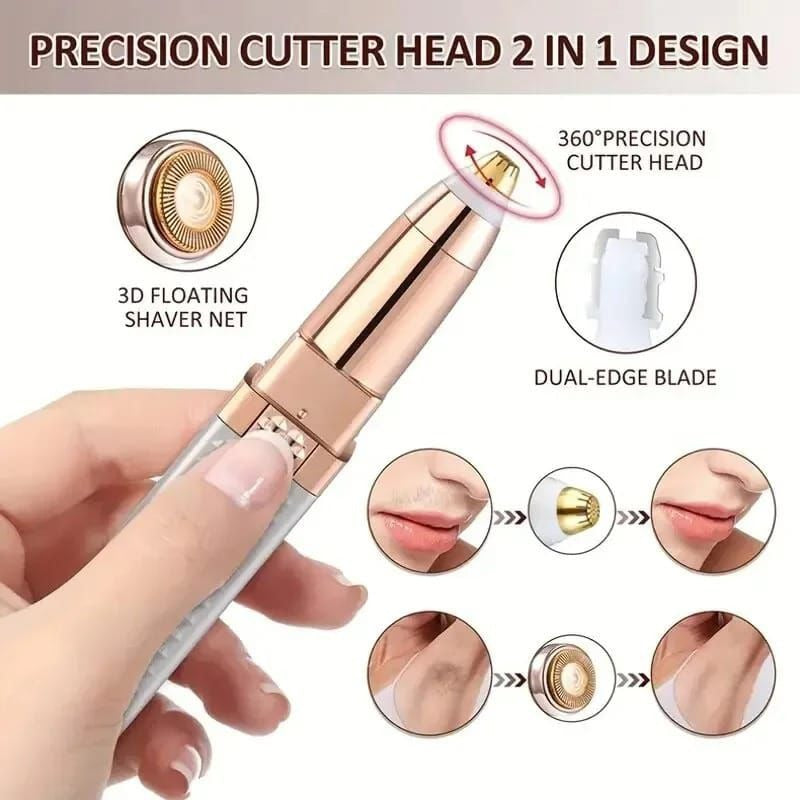 2 In 1 Flawless Facial & Eyebrow Hair Remover | Precision Trimmer For Smooth Skin