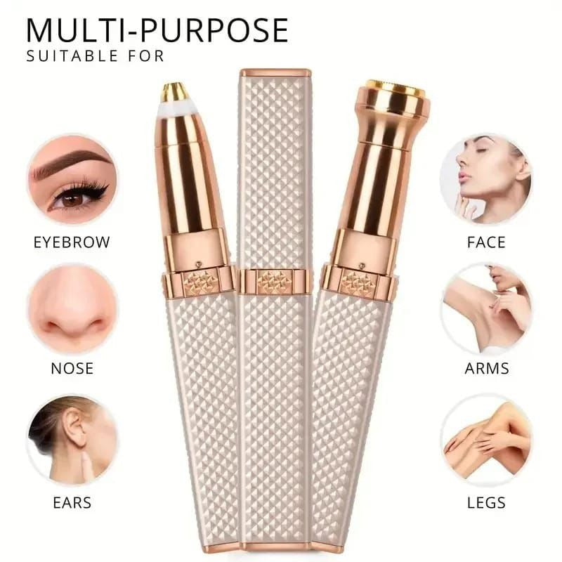 2 In 1 Flawless Facial & Eyebrow Hair Remover | Precision Trimmer For Smooth Skin