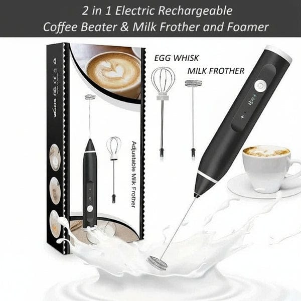 2 In 1 Electric Coffee Beater - Rechargeable