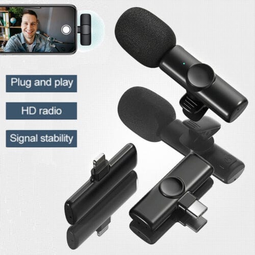 K11 2-In-1 Dual Wireless Collar Microphone Type-C And Lightning Omnidirectional Lavalier Mic -🎙️