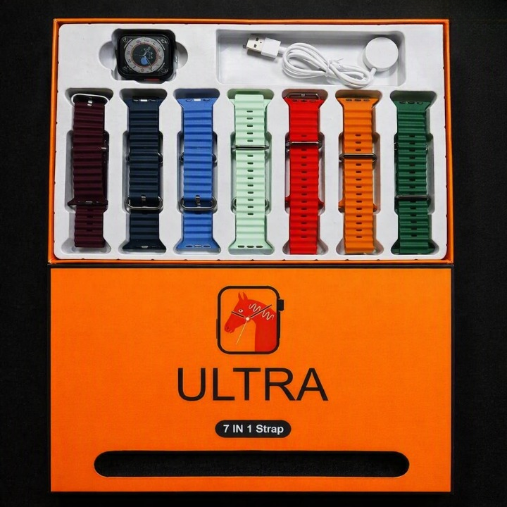 7-in-1 Ultra 3 Smart Watch with 7 Colorful Straps