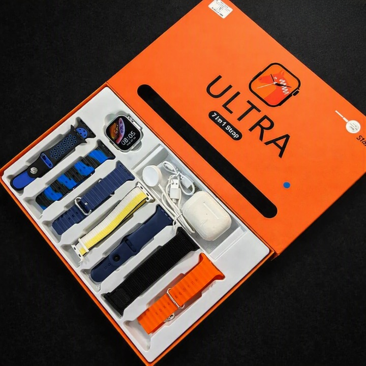 7-in-1 Ultra 3 Smart Watch with 7 Colorful Straps