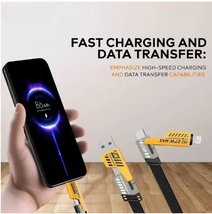 4 In 1 Data Cable – USB-C & Lightning Connectors, Fast Charging